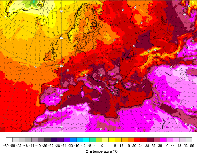 European Centre for Medium-Range Weather Forecasts (ECMWF) open charts. Source: European heatwave July 2023 | ECMWF